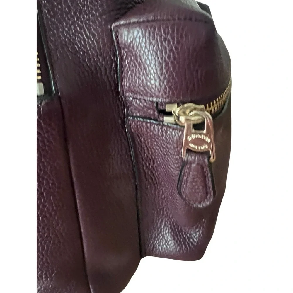 Coach Oxblood Burgundy Pebble Leather Nylon Backpack Travel Daypack 14